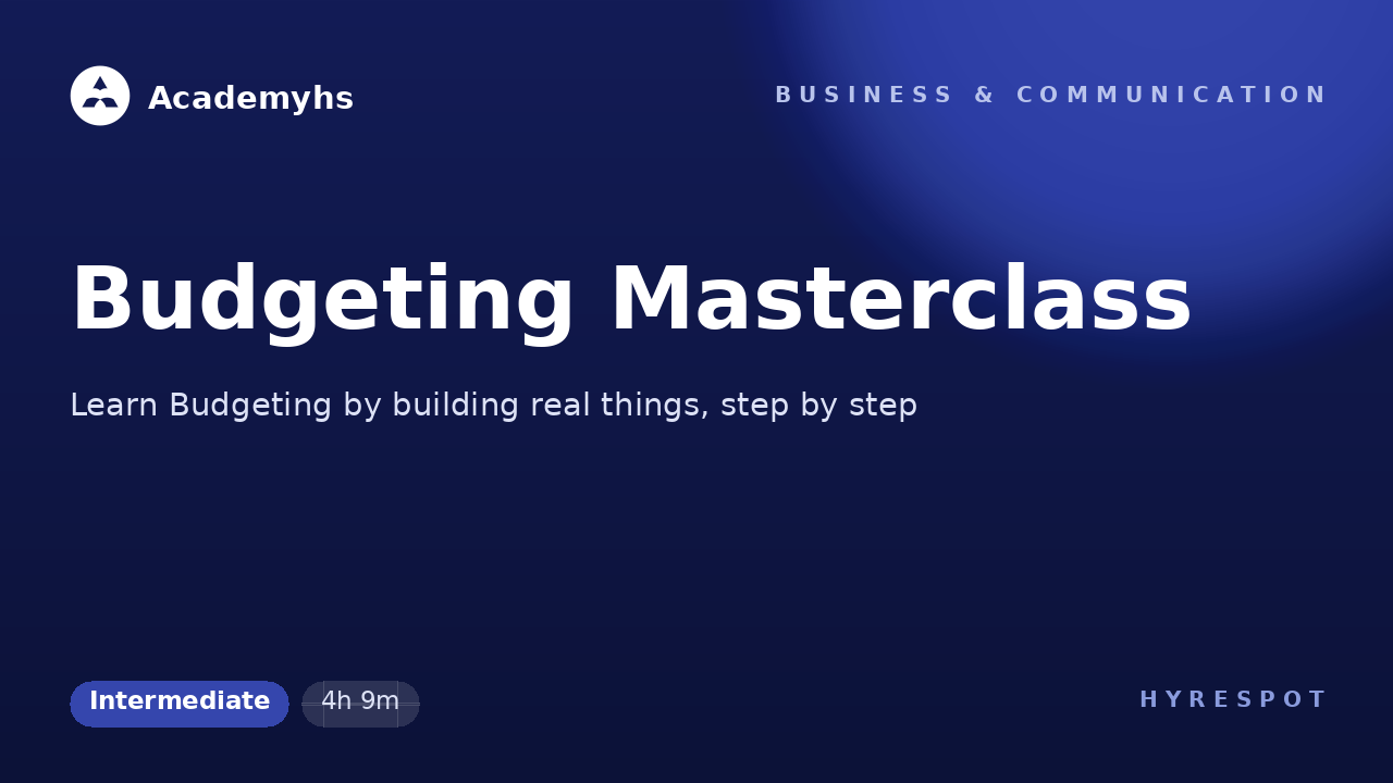 Budgeting Masterclass