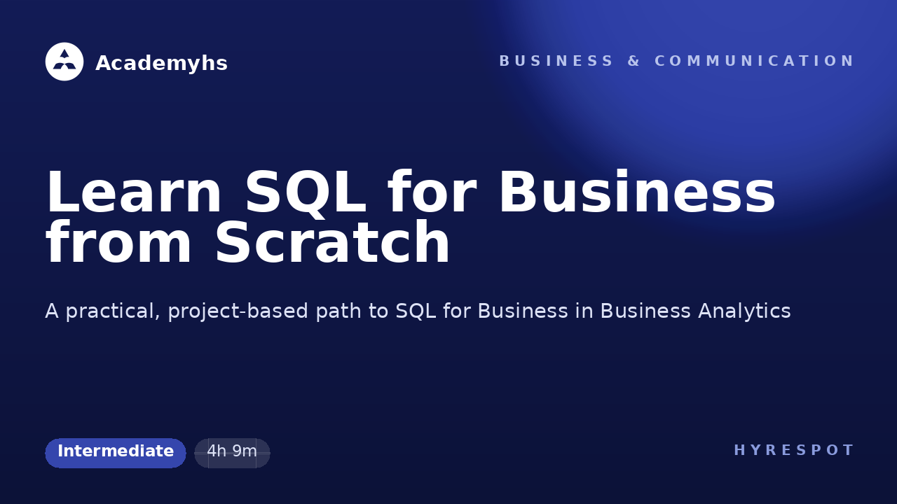 Learn SQL for Business from Scratch